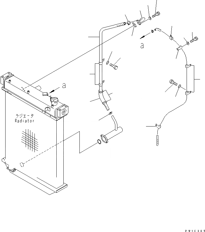 Схема запчастей Komatsu D155A-2A - ЗАЩИТА РАДИАТОРА (ТРУБЫ)(№7-) ЧАСТИ КОРПУСА