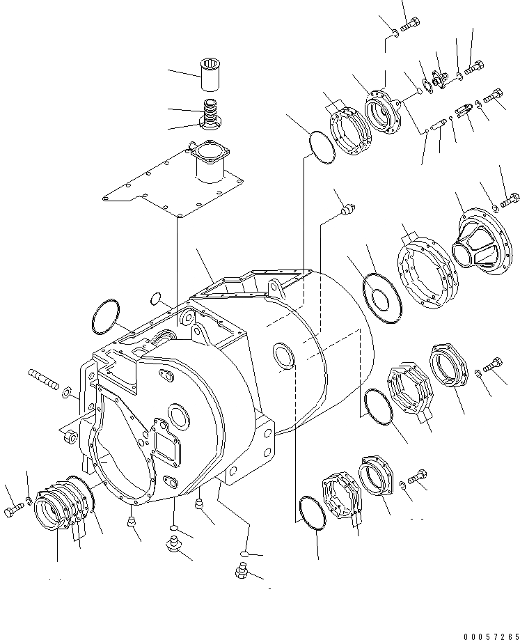 Схема запчастей Komatsu D155A-2A - КОРПУС ТЯГОВОЙ ЛЕБЕДКИ (/) РАБОЧЕЕ ОБОРУДОВАНИЕ