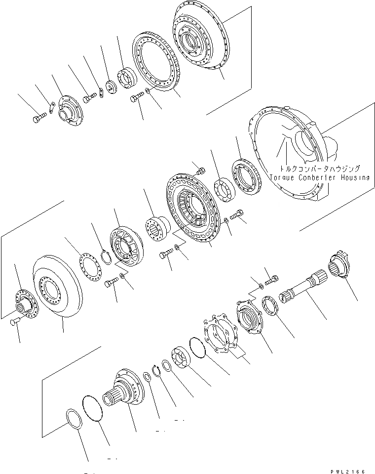Схема запчастей Komatsu D155A-2A - ГИДРОТРАНСФОРМАТОР (/) ВАЛ И СТАТОР (TCS-F) СИЛОВАЯ ПЕРЕДАЧА И КОНЕЧНАЯ ПЕРЕДАЧА