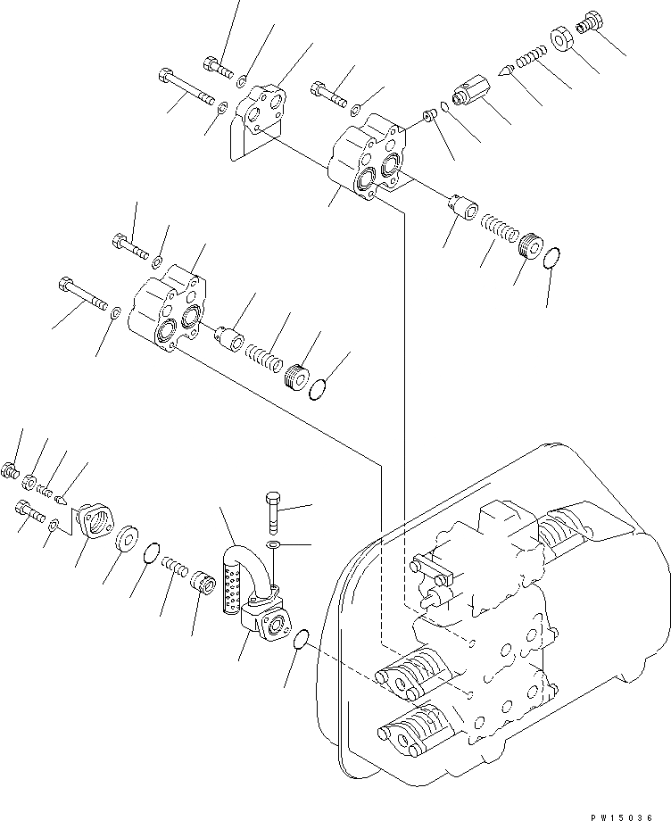 Схема запчастей Komatsu D155A-2A - КЛАПАН ПОДЪЕМА ОТВАЛА И РЫХЛИТЕЛЯ (/) ГИДРАВЛИКА