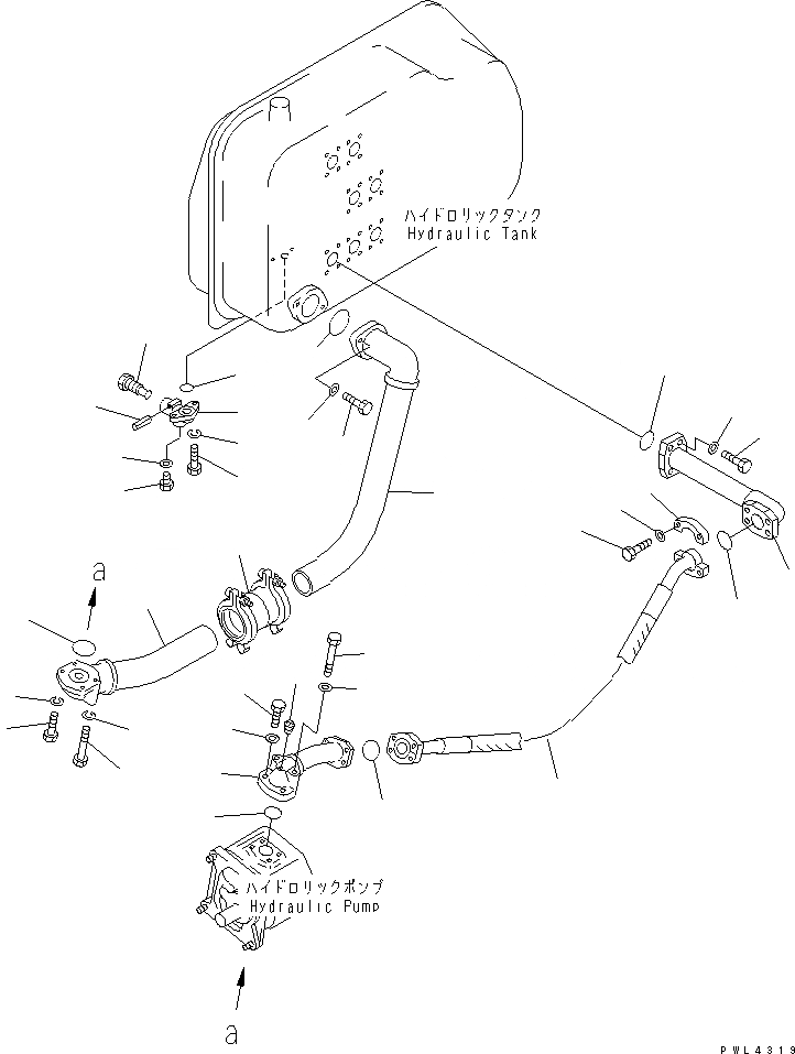 Схема запчастей Komatsu D155A-2A - ГИДРОЛИНИЯ (ИЗ БАКА В НАСОС) ГИДРАВЛИКА