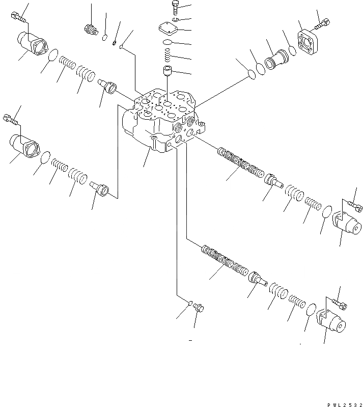 Схема запчастей Komatsu D155A-2A - УПРАВЛЯЮЩ. КЛАПАН (ОТВАЛ) (/) ОСНОВН. КОМПОНЕНТЫ И РЕМКОМПЛЕКТЫ