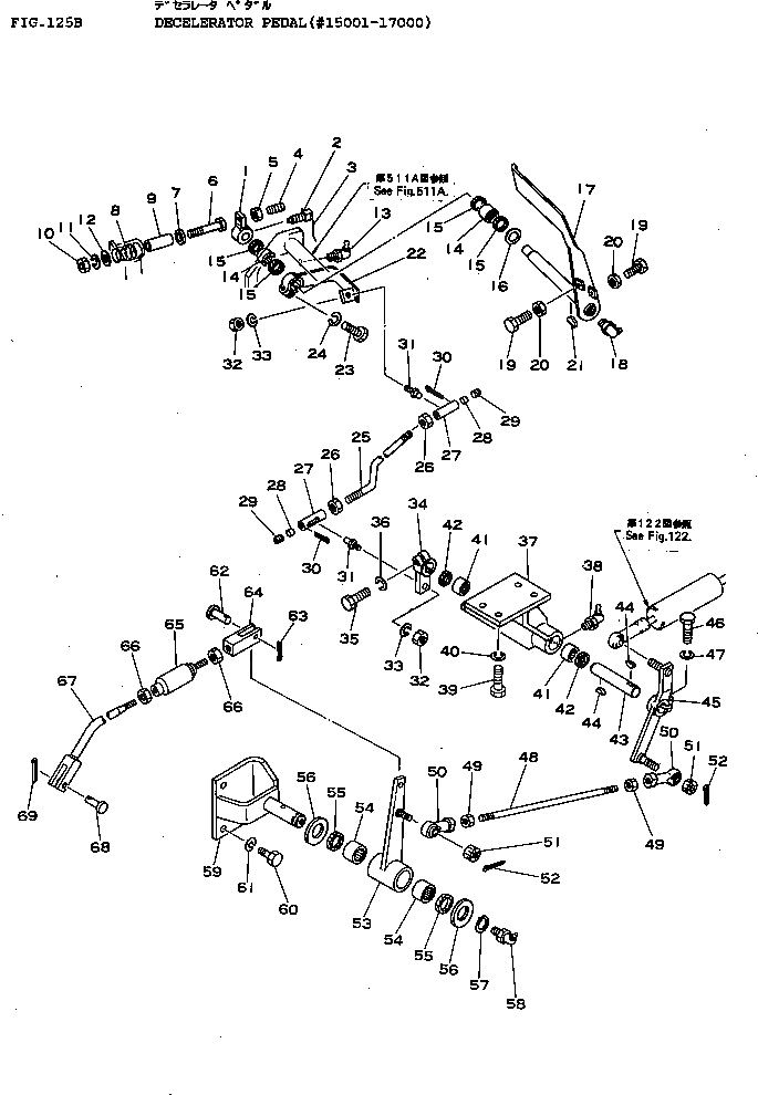 Схема запчастей Komatsu D155A-1 - ПЕДАЛЬ ЗАМЕДЛИТЕЛЯ ОБОРОТОВ(№-7) КОМПОНЕНТЫ ДВИГАТЕЛЯ И ЭЛЕКТРИКА