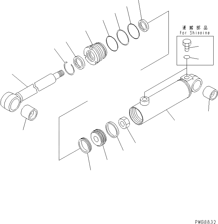 Схема запчастей Komatsu D155A-2 - ЦИЛИНДР СТОПОРН. ПАЛЬЦА (ДЛЯ ГИГАНТСК. РЫХЛИТ)(№7-) РАБОЧЕЕ ОБОРУДОВАНИЕ