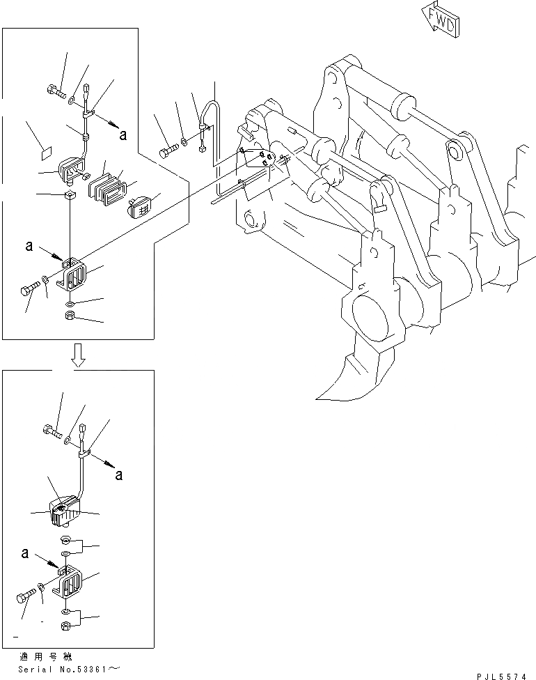 Схема запчастей Komatsu D155A-2 - РЫХЛИТЕЛЬ ЭЛЕКТРИКА РАБОЧЕЕ ОБОРУДОВАНИЕ