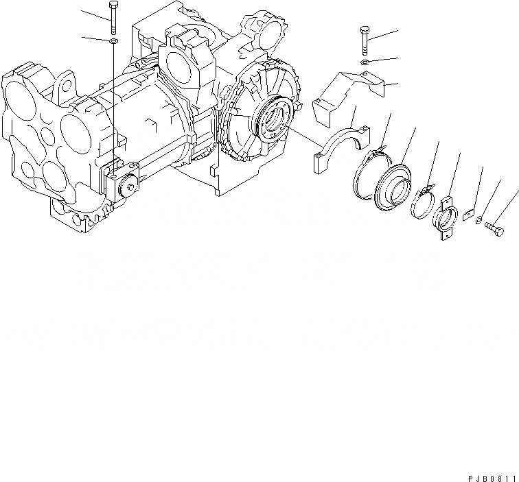 Схема запчастей Komatsu D155A-3 - СИЛОВАЯ ЛИНИЯ КРЕПЛЕНИЕ СИЛОВАЯ ПЕРЕДАЧА И КОНЕЧНАЯ ПЕРЕДАЧА