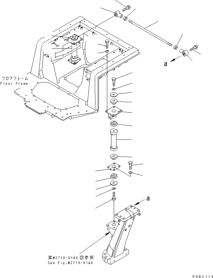 Схема запчастей Komatsu D155A-3 - RIGID КРЕПЛЕНИЕ (БЕЗ ПОДВЕСКА) КАБИНА ОПЕРАТОРА И СИСТЕМА УПРАВЛЕНИЯ