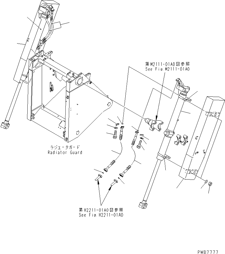 Схема запчастей Komatsu D155A-3 - ЦИЛИНДР ПОДЪЕМА ОТВАЛА ТРУБЫ (С SWEEPER)(№7-) РАБОЧЕЕ ОБОРУДОВАНИЕ