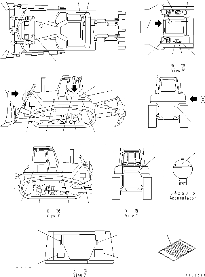 Схема запчастей Komatsu D155A-3 - МАРКИРОВКА (АНГЛ.) (ДЛЯ США И PUERTORICO)(№8-) МАРКИРОВКА