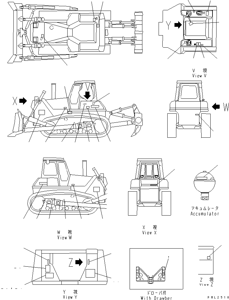 Схема запчастей Komatsu D155A-3 - МАРКИРОВКА (ФРАНЦИЯ И АНГЛ.) (ЕС)(№8-) МАРКИРОВКА