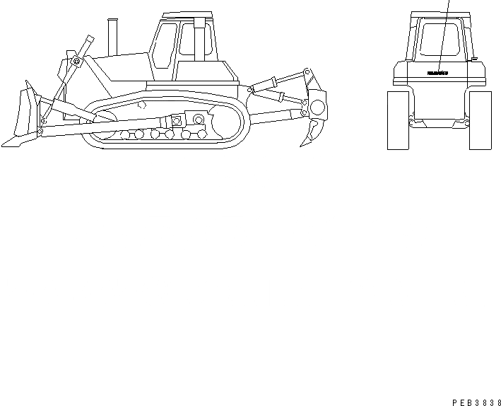 Схема запчастей Komatsu D155A-3 - МАРКИРОВКА (ЗАДН. ) (КРОМЕ ЯПОН.) МАРКИРОВКА