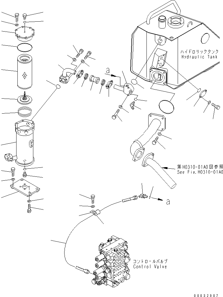 Схема запчастей Komatsu D155A-5 - ГИДР. БАК. ТРУБЫ (МОРОЗОУСТОЙЧИВ. СПЕЦ-Я)(№7-) ЧАСТИ КОРПУСА