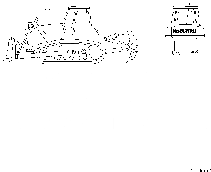 Схема запчастей Komatsu D155A-5 - МАРКИРОВКА (ЗАДН. ) (КРОМЕ ЯПОН.) МАРКИРОВКА