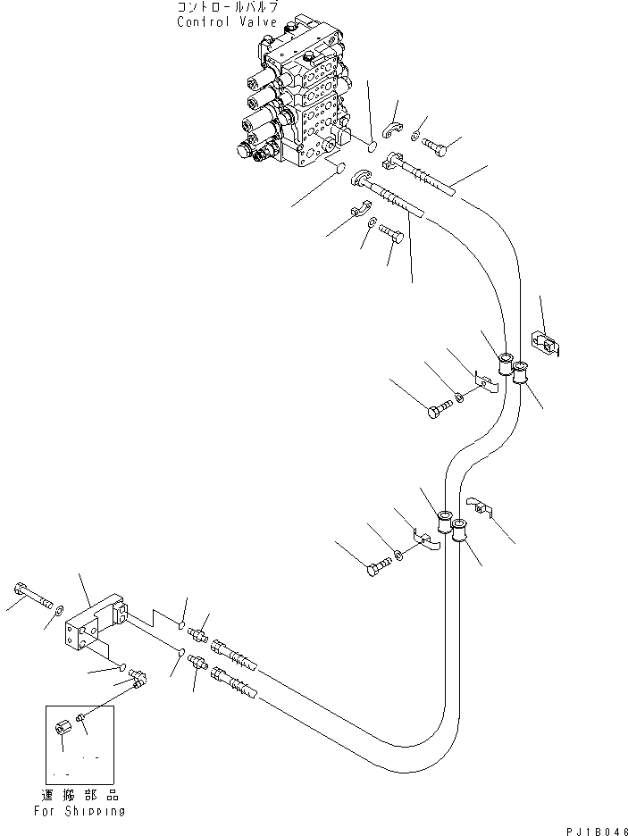 Схема запчастей Komatsu D155A-5 - ПЕРЕКОС. ОТВАЛА ТРУБЫ ГИДРАВЛИКА