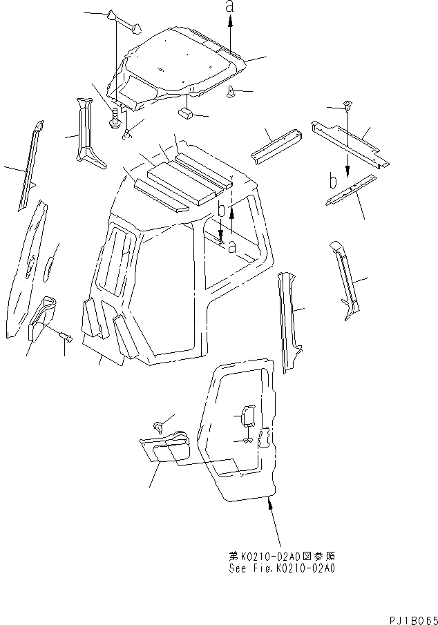 Схема запчастей Komatsu D155A-5 - КАБИНА (ОБЛИЦОВКА ПОТОЛКА) (ДЛЯ AM РАДИО) КАБИНА ОПЕРАТОРА И СИСТЕМА УПРАВЛЕНИЯ