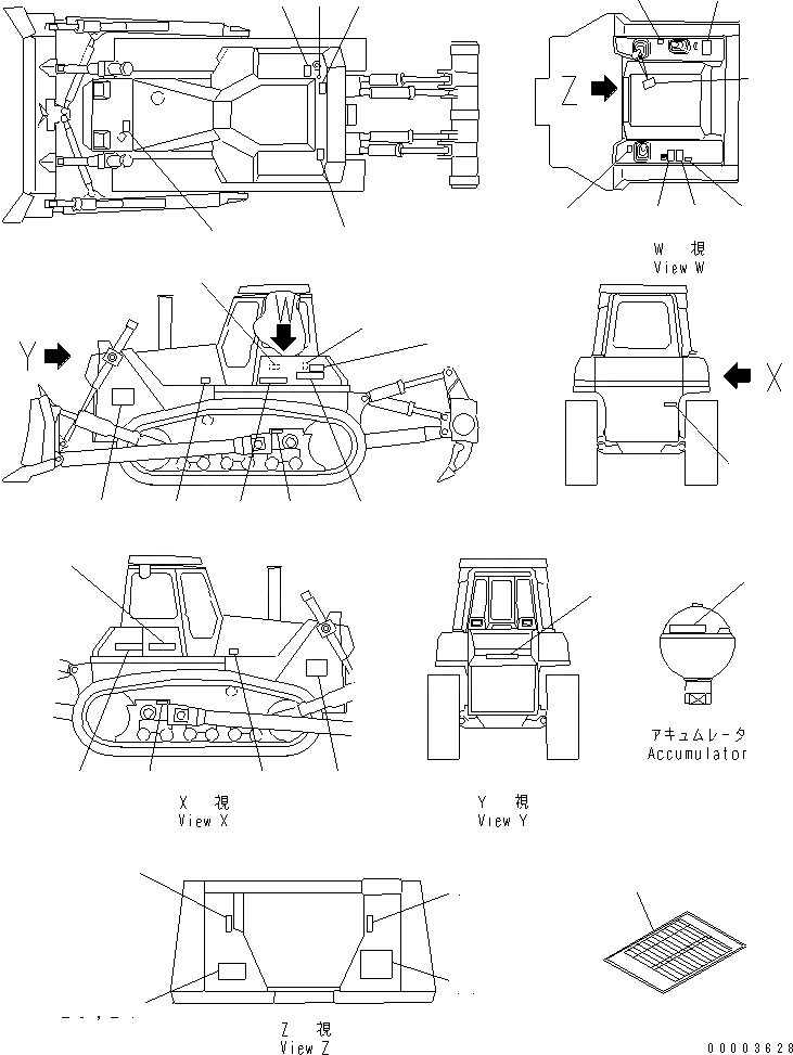 Схема запчастей Komatsu D155A-5 - МАРКИРОВКА (АНГЛ.) (ДЛЯ США И PUERTORICO) МАРКИРОВКА