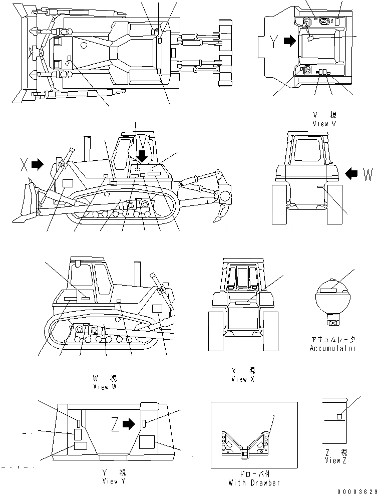 Схема запчастей Komatsu D155A-5 - МАРКИРОВКА (ПОРТУГАЛ. И АНГЛ.) (ЕС) МАРКИРОВКА