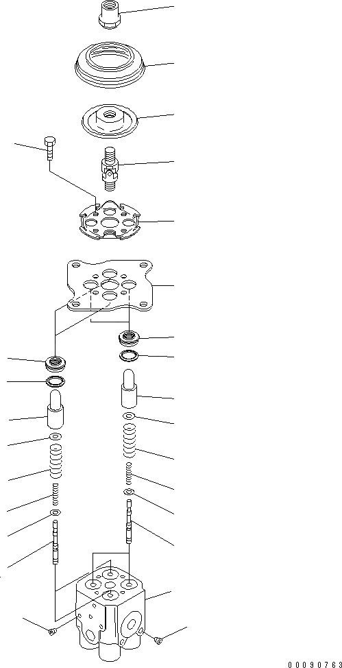 Схема запчастей Komatsu D155A-5 - P.P.C. КЛАПАН (ДЛЯ УПРАВЛ-Е РЫХЛИТЕЛЕМ)(№-) ОСНОВН. КОМПОНЕНТЫ И РЕМКОМПЛЕКТЫ