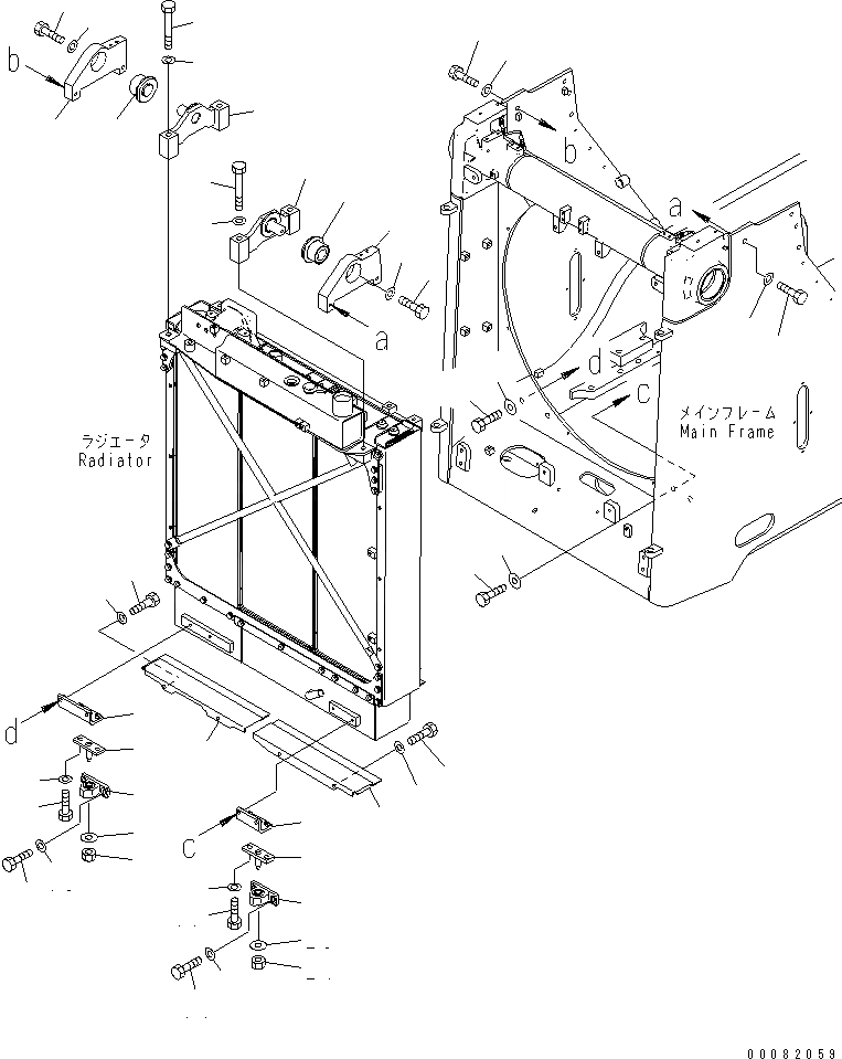 Схема запчастей Komatsu D155A-6 - ОХЛАЖД-Е (КРЕПЛЕНИЕ РАДИАТОРА)(№8-) СИСТЕМА ОХЛАЖДЕНИЯ