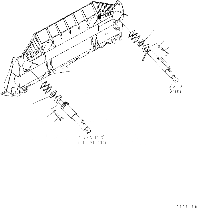 Схема запчастей Komatsu D155A-6 - ОТВАЛ SIGMADOZER (УСИЛЕНН.) (С ТОЛКАЮЩ. ПЛАСТИН.) (КРОМКА ANGLE РЕГУЛИР.)(№8-) РАБОЧЕЕ ОБОРУДОВАНИЕ