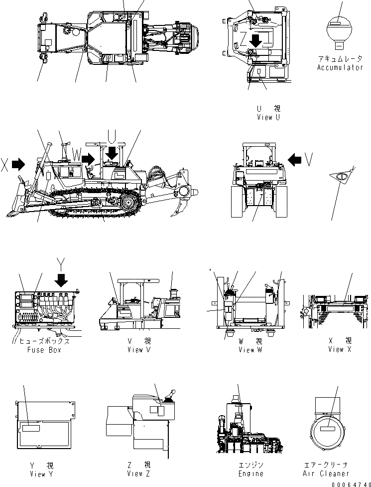 Схема запчастей Komatsu D155A-6 - МАРКИРОВКА (ИРАН) (БЕЗ КАБИНЫ)(№8-8) МАРКИРОВКА