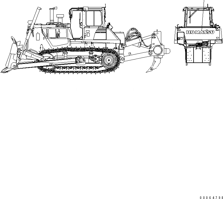 Схема запчастей Komatsu D155A-6 - МАРКИРОВКА (ТОПЛИВН. БАК. ЗАДН.)(№8-) МАРКИРОВКА