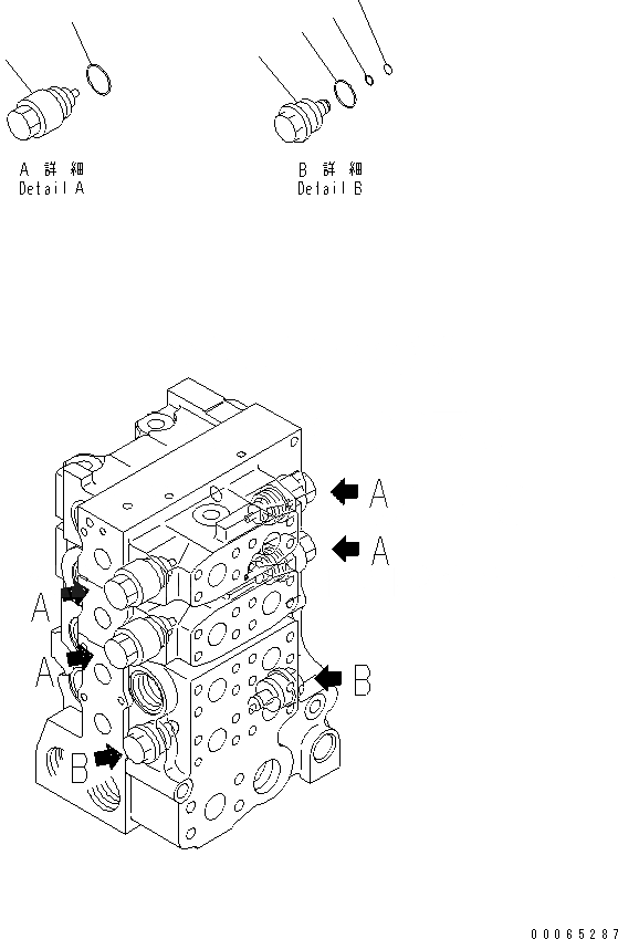 Схема запчастей Komatsu D155A-6 - УПРАВЛЯЮЩ. КЛАПАН (4-Х СЕКЦИОНН.) (9/9)(№8-) ОСНОВН. КОМПОНЕНТЫ И РЕМКОМПЛЕКТЫ