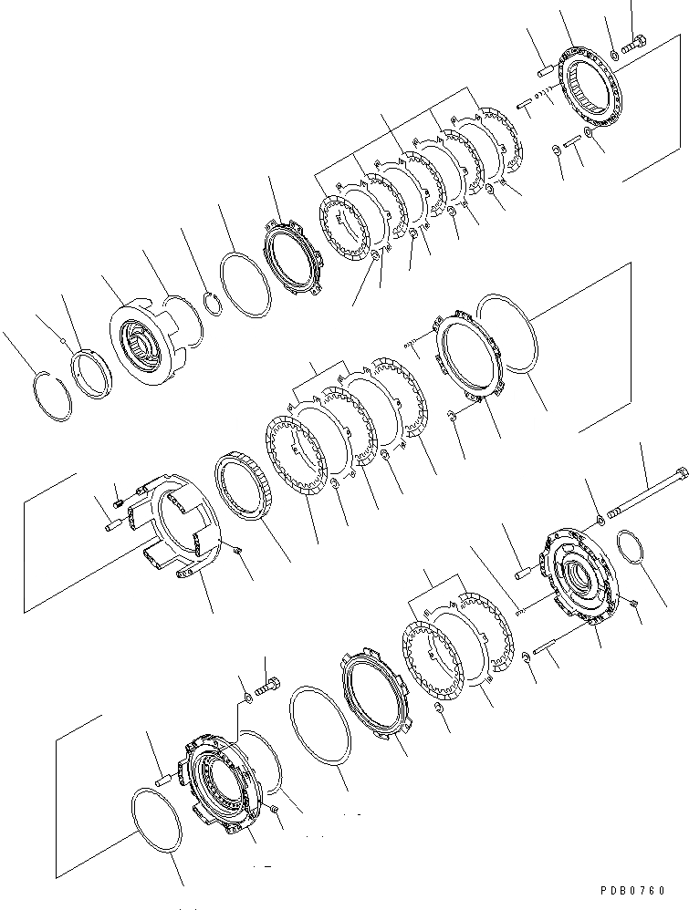 Схема запчастей Komatsu D155AX-3 - ТРАНСМИССИЯ (1¤2¤ И 3 МУФТА) СИЛОВАЯ ПЕРЕДАЧА И КОНЕЧНАЯ ПЕРЕДАЧА
