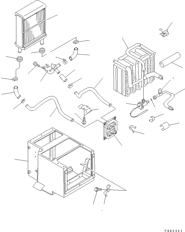 Схема запчастей Komatsu D155AX-3 - БЛОК КОНДИЦИОНЕРА (EVAPORATOR И РАДИАТОР) КАБИНА ОПЕРАТОРА И СИСТЕМА УПРАВЛЕНИЯ