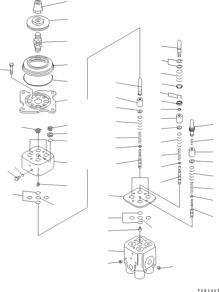 Схема запчастей Komatsu D155AX-3 - P.P.C. КЛАПАН (ДЛЯ ОТВАЛ УПРАВЛ-Е)(№7-) ОСНОВН. КОМПОНЕНТЫ И РЕМКОМПЛЕКТЫ