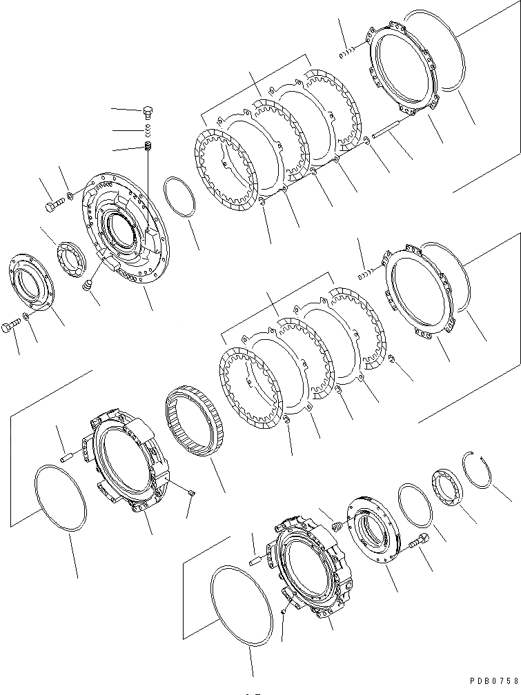Схема запчастей Komatsu D155AX-3 - ТРАНСМИССИЯ (МУФТА ВПЕРЕД/РЕВЕРС) СИЛОВАЯ ПЕРЕДАЧА И КОНЕЧНАЯ ПЕРЕДАЧА