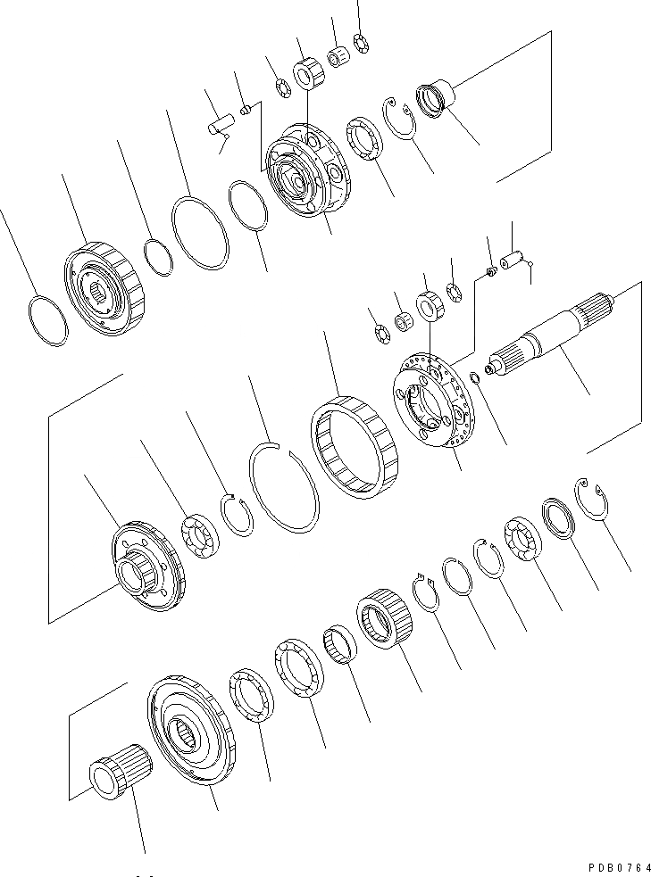 Схема запчастей Komatsu D155AX-3 - ТРАНСМИССИЯ (1¤2¤ И 3 НЕСУЩИЙ ЭЛЕМЕНТ) СИЛОВАЯ ПЕРЕДАЧА И КОНЕЧНАЯ ПЕРЕДАЧА