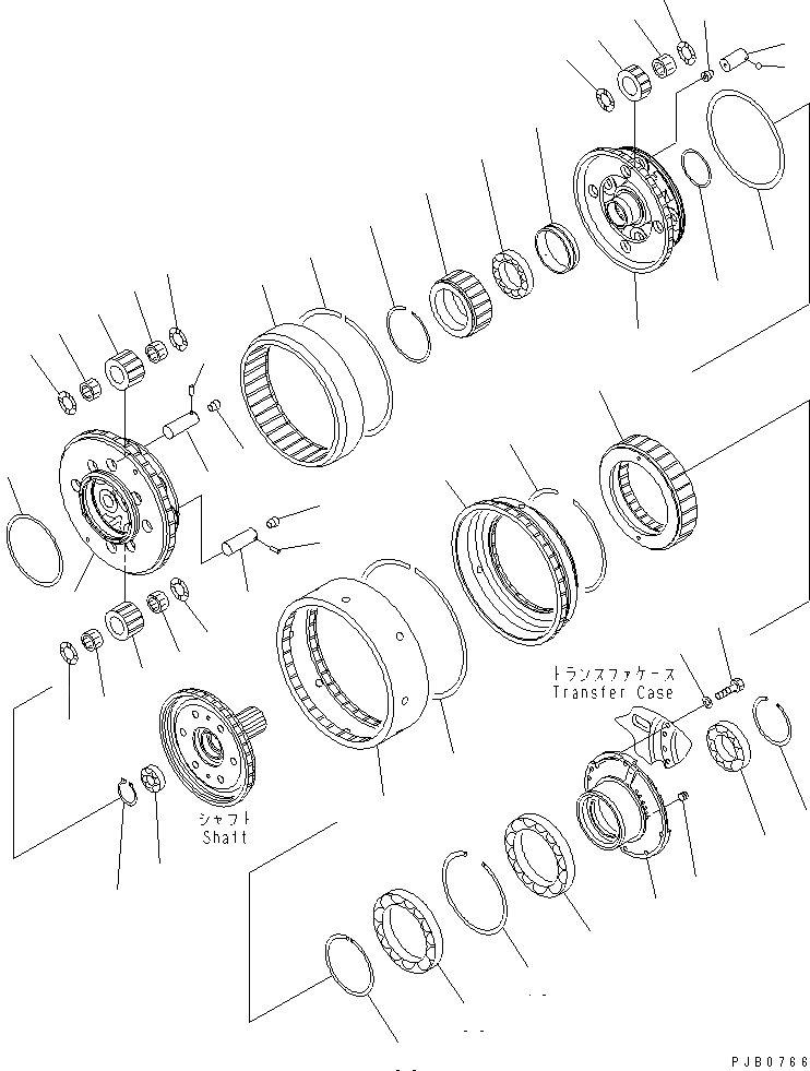 Схема запчастей Komatsu D155AX-3 - ТРАНСМИССИЯ (ПЕРЕДАЧА НЕСУЩИЙ ЭЛЕМЕНТ) СИЛОВАЯ ПЕРЕДАЧА И КОНЕЧНАЯ ПЕРЕДАЧА
