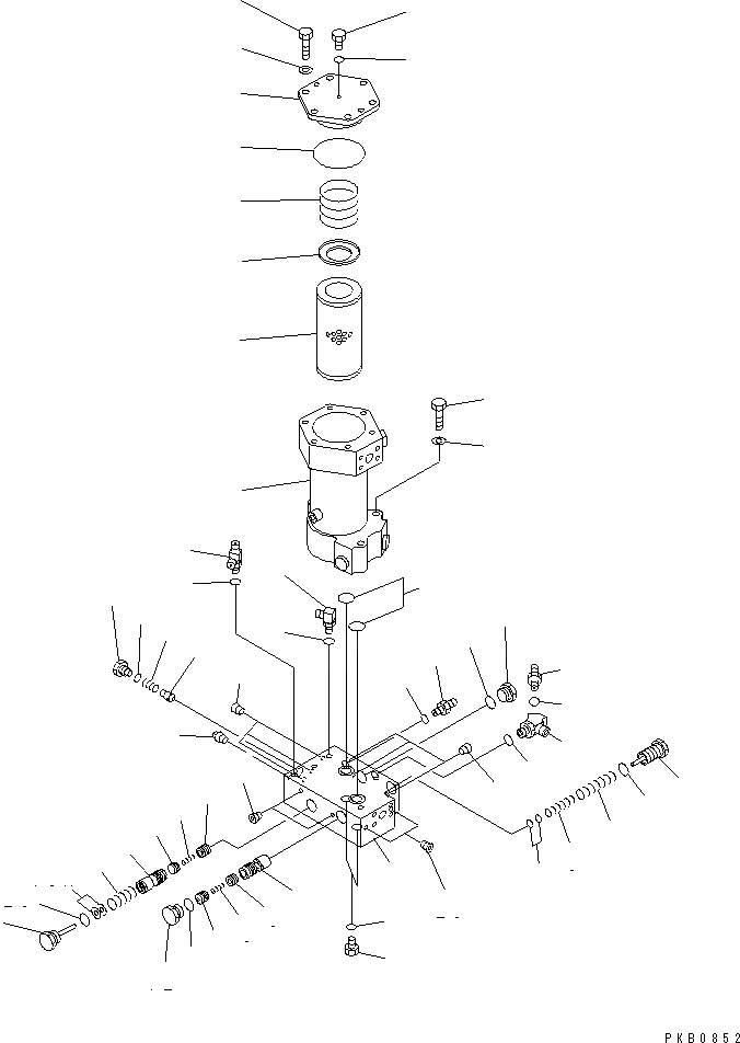 Схема запчастей Komatsu D155AX-3 - ЗАГРУЗОЧН. КЛАПАН И ФИЛЬТР. ГИДРАВЛИКА
