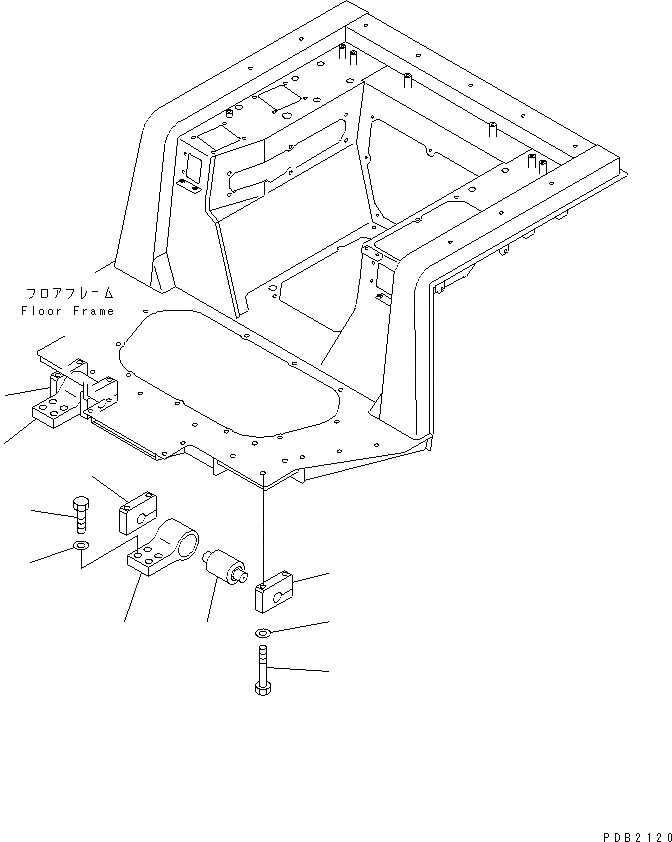 Схема запчастей Komatsu D155AX-3 - ПЕРЕДН. КРЕПЛЕНИЕ ПОЛА КАБИНА ОПЕРАТОРА И СИСТЕМА УПРАВЛЕНИЯ