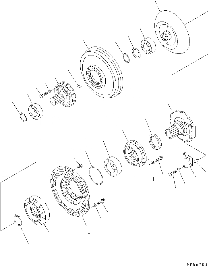 Схема запчастей Komatsu D155AX-5 - ГИДРОТРАНСФОРМАТОР (BEAR ГИДРОТРАНСФОРМАТОР) СИЛОВАЯ ПЕРЕДАЧА И КОНЕЧНАЯ ПЕРЕДАЧА