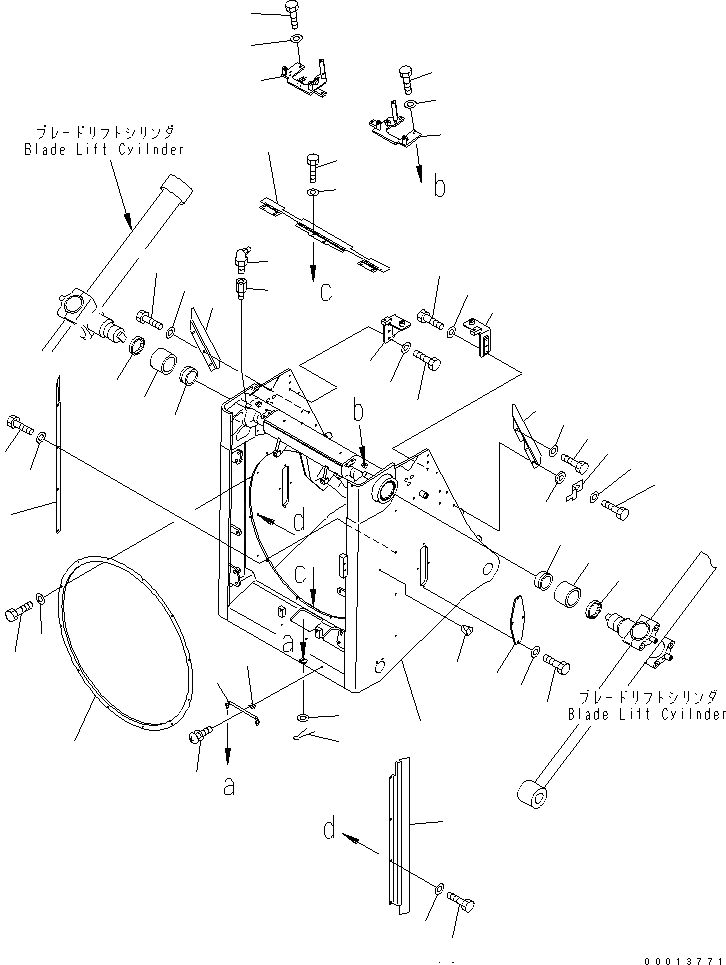 Схема запчастей Komatsu D155AX-5 - ЗАЩИТА РАДИАТОРА(№7-) ЧАСТИ КОРПУСА