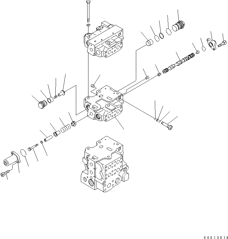 Схема запчастей Komatsu D155AX-5 - УПРАВЛЯЮЩ. КЛАПАН (4-Х СЕКЦИОНН.) (7/9) ОСНОВН. КОМПОНЕНТЫ И РЕМКОМПЛЕКТЫ