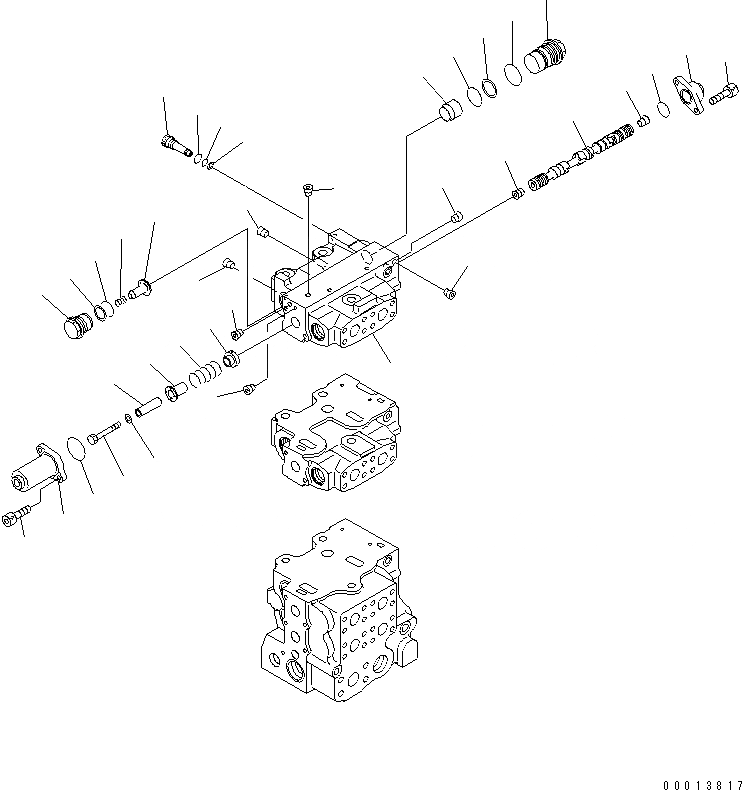 Схема запчастей Komatsu D155AX-5 - УПРАВЛЯЮЩ. КЛАПАН (4-Х СЕКЦИОНН.) (8/9) ОСНОВН. КОМПОНЕНТЫ И РЕМКОМПЛЕКТЫ