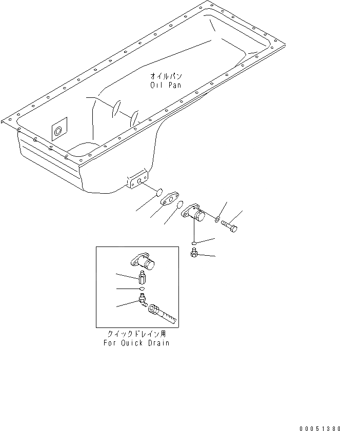 Схема запчастей Komatsu D155AX-5 - ПОДДОН ДВИГ-ЛЯ (QUICK ДРЕНАЖН.)(№7-) КОМПОНЕНТЫ ДВИГАТЕЛЯ