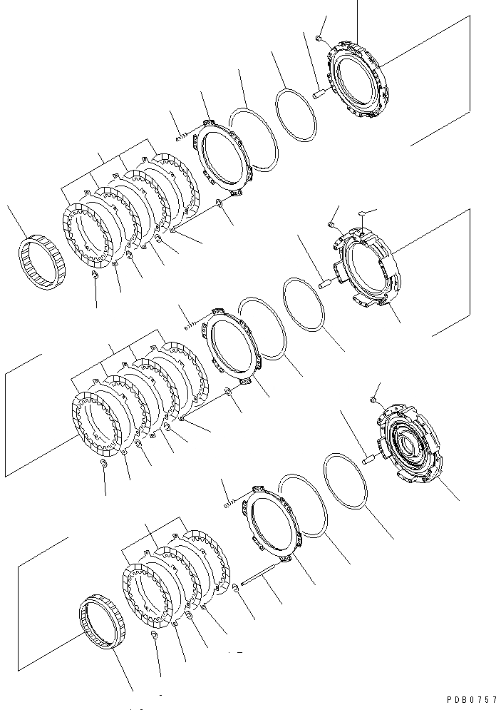 Схема запчастей Komatsu D155AX-5 - ТРАНСМИССИЯ (1¤2¤ И 3 МУФТА) СИЛОВАЯ ПЕРЕДАЧА И КОНЕЧНАЯ ПЕРЕДАЧА