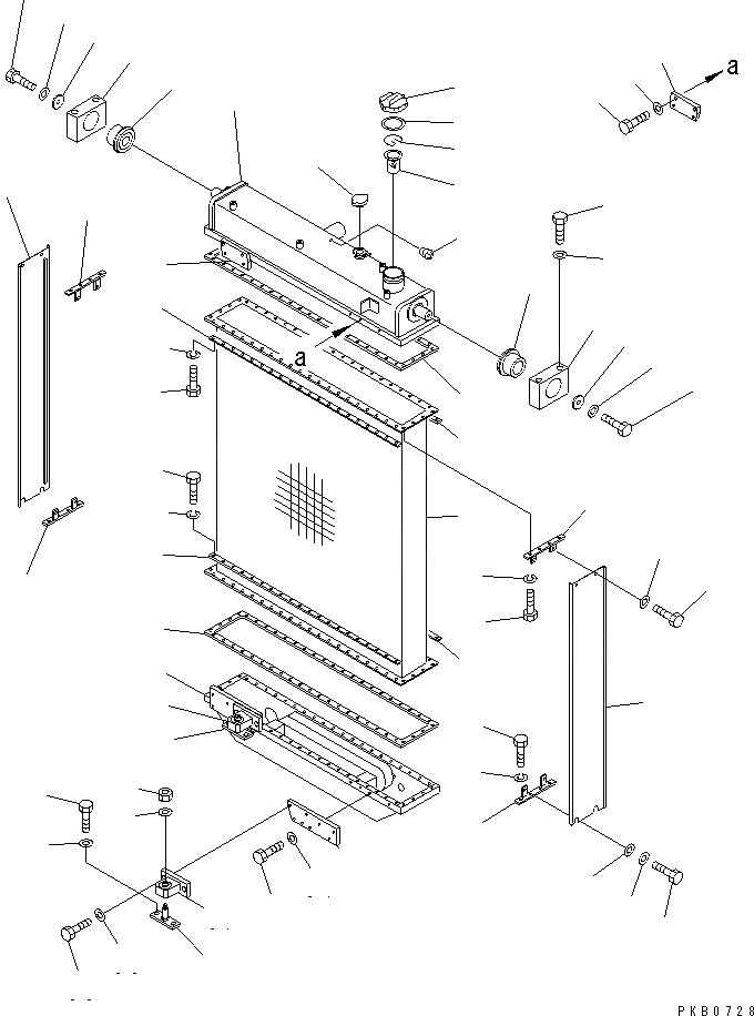 Схема запчастей Komatsu D155AX-5 - РАДИАТОР (ДЛЯ СКРЕППЕРА)(№7-7999) ЧАСТИ КОРПУСА