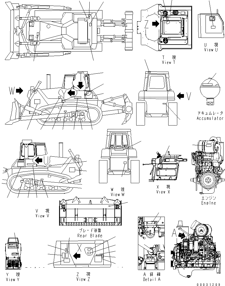 Схема запчастей Komatsu D155AX-5 - МАРКИРОВКА (ИСПАНИЯ) (ДЛЯ СТРАН ЕС)(№7-) МАРКИРОВКА