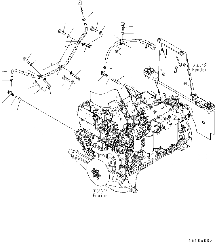 Схема запчастей Komatsu D155AX-6 - ЛИНИЯ ОБОГРЕВАТЕЛЯ (ДЛЯ ПРЕДПУСКОВ. ПОДОГРЕВ)(№8-88) КОМПОНЕНТЫ ДВИГАТЕЛЯ