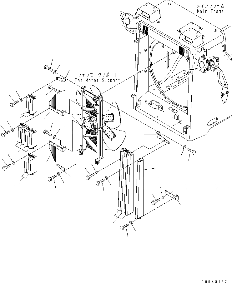 Схема запчастей Komatsu D155AX-6 - ЗАЩИТА ВЕНТИЛЯТОРАE (SOUND ABSORBER) (ДЛЯ СТРАН ЕС)(№8-) СИСТЕМА ОХЛАЖДЕНИЯ