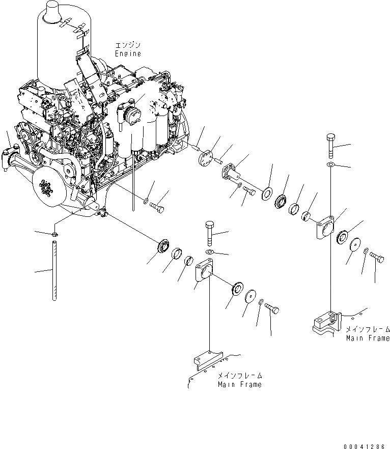 Схема запчастей Komatsu D155AX-6A - КРЕПЛЕНИЕ ДВИГАТЕЛЯ(№8-) КОМПОНЕНТЫ ДВИГАТЕЛЯ