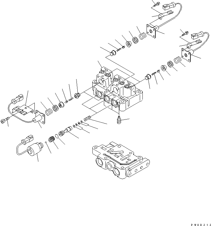 Схема запчастей Komatsu D155AX-6A - КЛАПАН ТРАНСМИССИИ (/)¤ ВЕРХНИЙ КЛАПАН(№8-) СИЛОВАЯ ПЕРЕДАЧА И КОНЕЧНАЯ ПЕРЕДАЧА