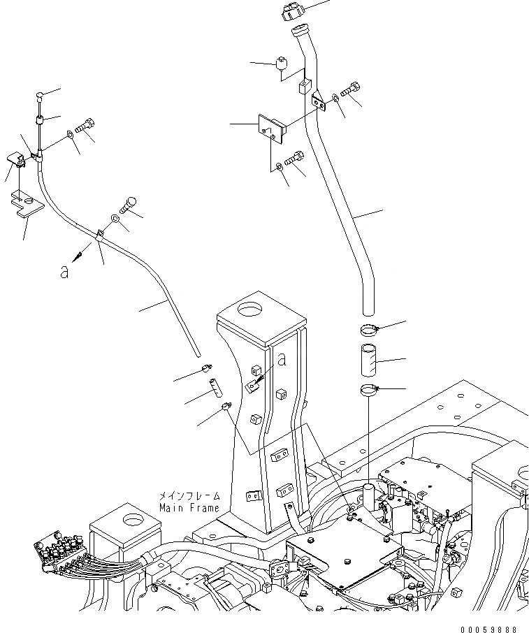 Схема запчастей Komatsu D155AX-6A - УРОВЕНЬ GAUGE ТРУБЫ (СПЕЦ-Я ДЛЯ СВАЛОК)(№8-) ОСНОВН. РАМА И КОМПОНЕНТЫ