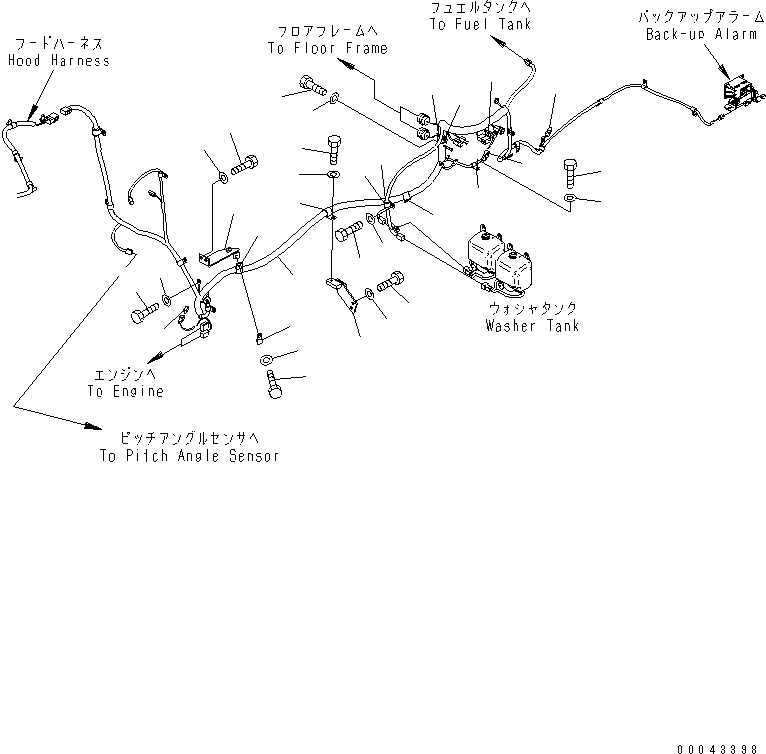 Схема запчастей Komatsu D155AX-6A - КРЫЛО (ОСНОВН. Э/ПРОВОДКА) (СПЕЦ-Я ДЛЯ СВАЛОК)(№8-) ЧАСТИ КОРПУСА