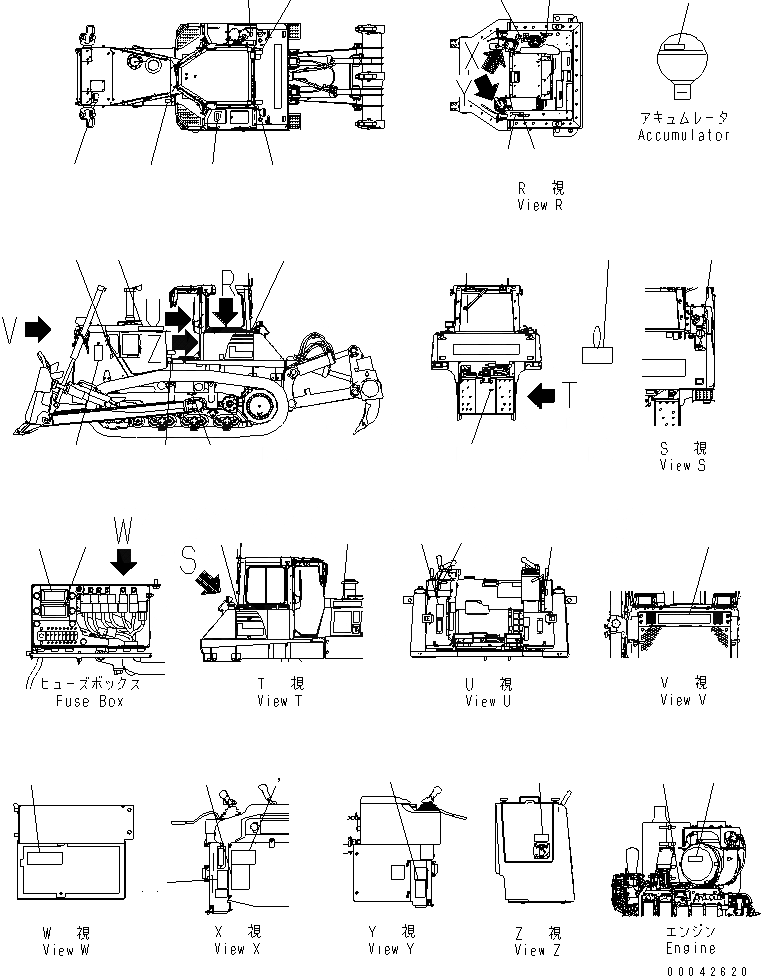 Схема запчастей Komatsu D155AX-6A - МАРКИРОВКА (АНГЛ.) (США)(№8-88) МАРКИРОВКА